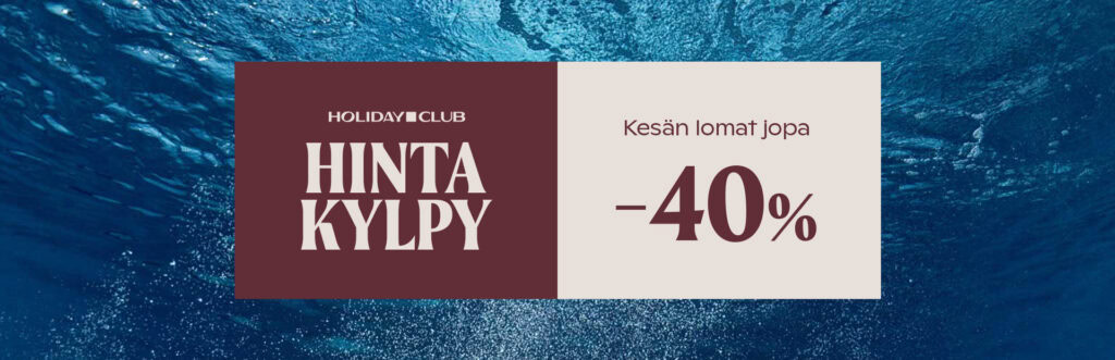 Hintakylpy tarjous -40 %