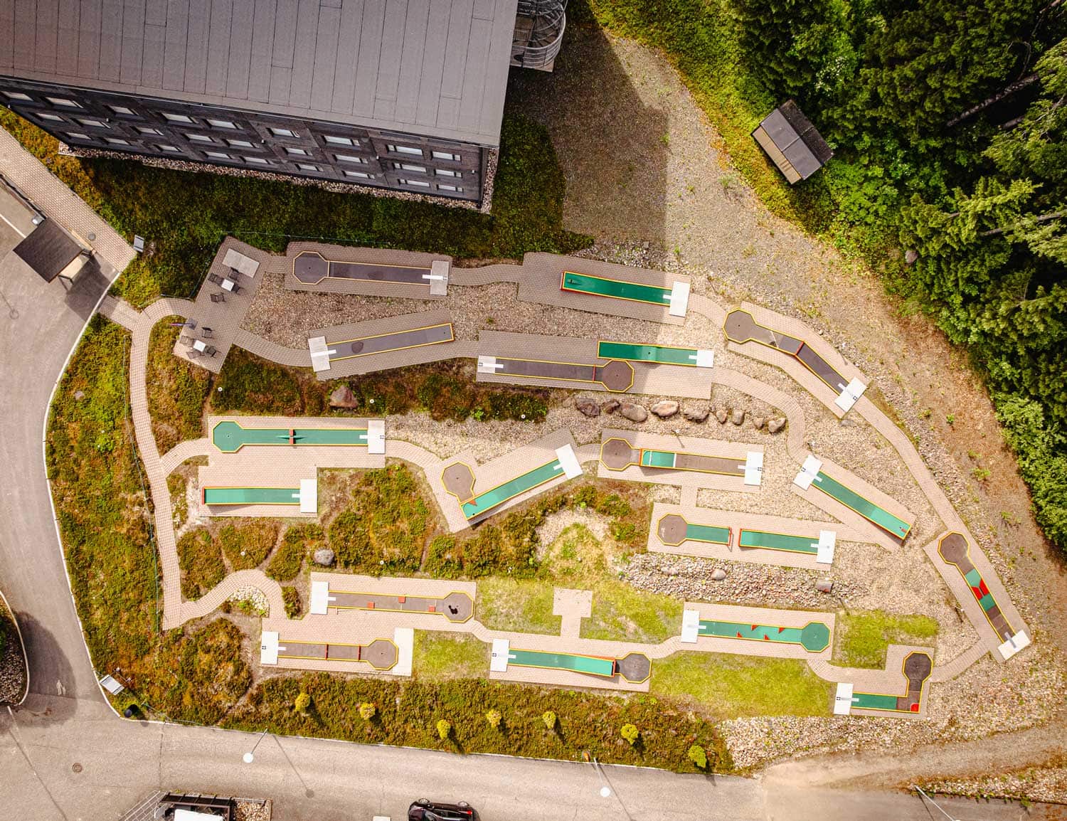 18-reikäinen minigolfrata Vuokatti Suitesin pihapiirissä